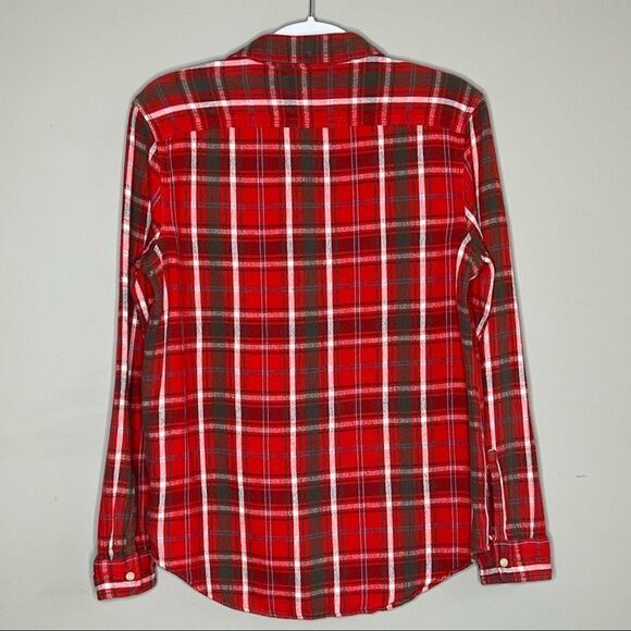 Polo ralph Lauren Textured Cotton Flannel Plaid Button Front Shirt - Picture 4 of 5